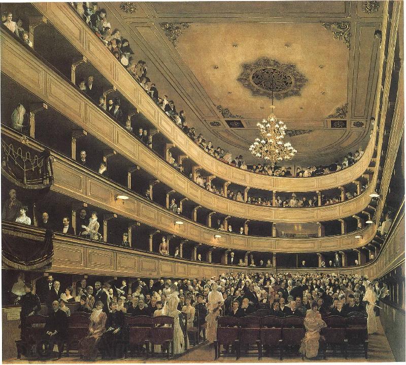 Gustav Klimt Zuschauerraum im Alten Burgtheater in Wien Norge oil painting art